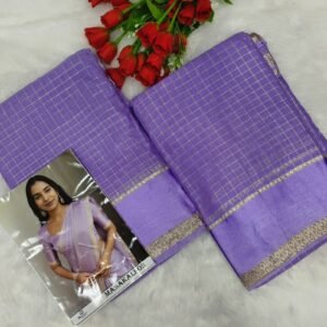 Viscose Georgette Satin Border Saree – Lavender